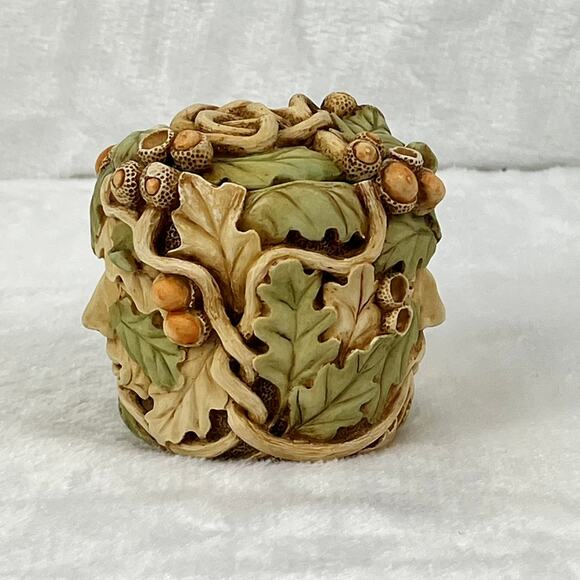 Harmony Kingdom 2003 Mel’s Melange Trinket Box Green Man Acorn Face 3.25" w/ Box - Picture 3 of 10